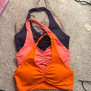 Vibrant Sports Bras - Orange, Pink, Blue, and Gray
